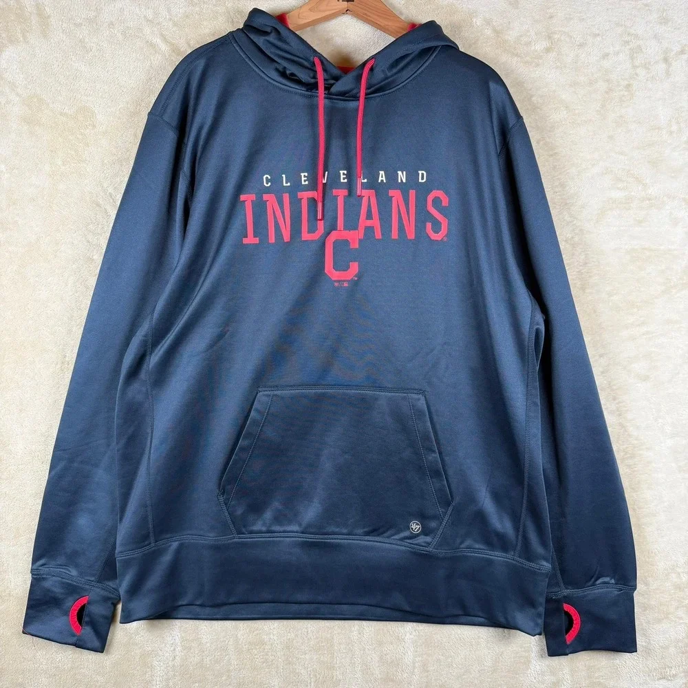 47 Brand Cleveland Indians Hoodie Pullover Sweatshirt XXL Mens Active Fan